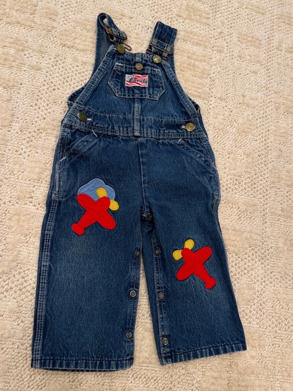 Vintage Liberty Overall Denim Farmer Bibs Sz 24 M Months USA